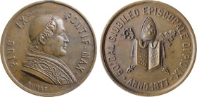 ROMA - PIO IX (1846-1778) MEDAGLIA AE - ANNO 1877 - A.XXXI -D/Busto pontefice a d. PIUS IX PONTIF MAX Sotto ROMAE R/La Sacra Bibbia con tiara, croce e...
