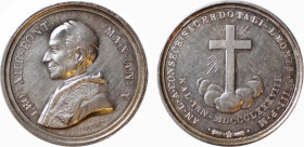 ROMA - LEONE XIII (1878-1903) MEDAGLIA AR - ANNO 1888 A.X - Giubileo Sacerdotale. - D/Busto del Pontefice volto a sinistra, nel giro LEO XIII PONT MAX...