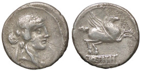 ROMANE REPUBBLICANE - TITIA - Q. Titius (90 a.C.) - Denario B. 2; Cr. 341/2 (AG g. 3,58)

Status: qBB