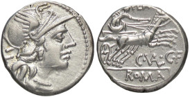 ROMANE REPUBBLICANE - VALERIA - C. Valerius C. f. Flaccus (140 a.C.) - Denario B. 7; Cr. 228/2 (AG g. 3,71)

Status: qSPL