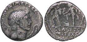 ROMANE REPUBBLICANE - POMPEO MAGNO - M. Minatius Sabinus (42-40 a.C.) - Denario B. 27; Cr. 511/3a (AG g. 3,17)

Status: meglio di MB