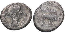 ROMANE IMPERIALI - Fulvia (moglie di Marc'Antonio) - Quinario B. 32; Cr. 489/6 (AG g. 1,7)

Status: MB