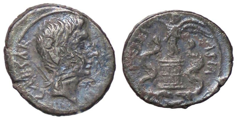 ROMANE IMPERIALI - Augusto (27 a.C.-14 d.C.) - Quinario C. 14; RIC 18 (AG g. 1,6...
