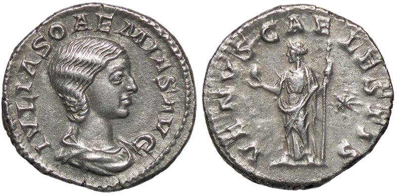 ROMANE IMPERIALI - Giulia Soemia (madre di Elagabalo) - Denario C. 8; RIC 241 (A...