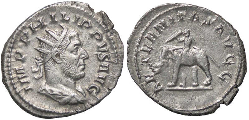 ROMANE IMPERIALI - Filippo I (244-249) - Antoniniano C. 17; RIC 58 (AG g. 3,72)...