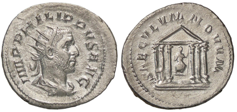 ROMANE IMPERIALI - Filippo I (244-249) - Antoniniano C. 198; RIC 25b (AG g. 3,82...