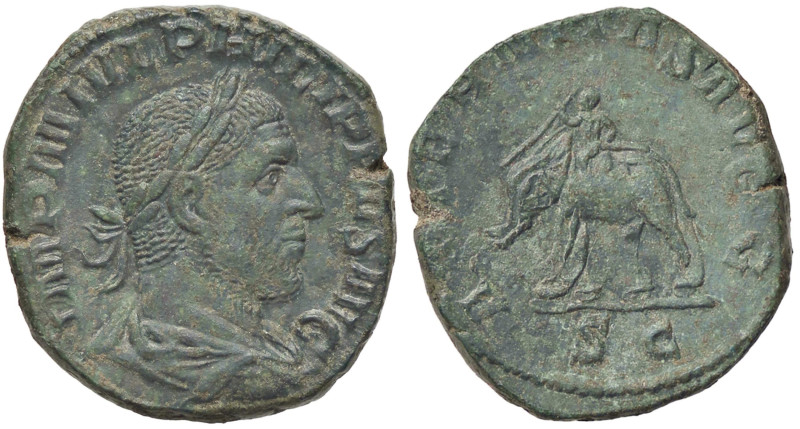 ROMANE IMPERIALI - Filippo I (244-249) - Sesterzio C. 18; RIC 167a (AE g. 18,86)...