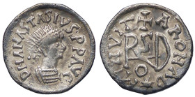 BARBARICHE - OSTROGOTI - Teodorico (489-526) - Quarto di siliqua (a nome di Anastasio) Demo 72 (AG g. 0,98)Gepidi Ex asta Gorny & Mosch 169-173, lotto...