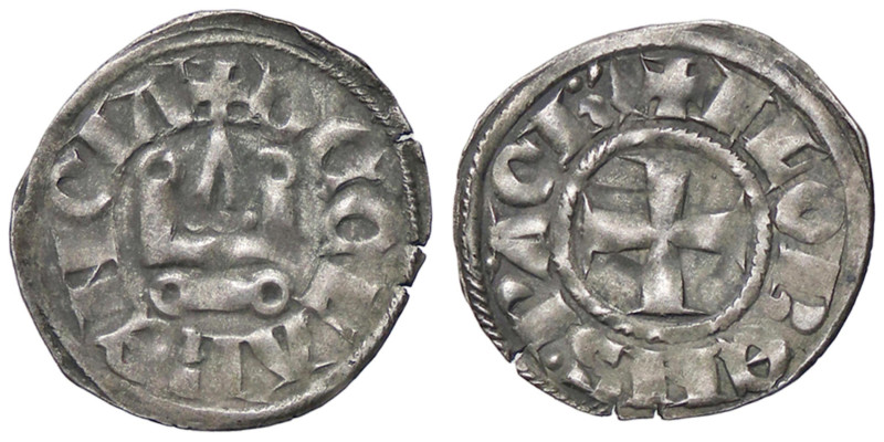 LE CROCIATE - CHIARENZA - Florent de Hainaut (1289-1297) - Denaro tornese (MI g....