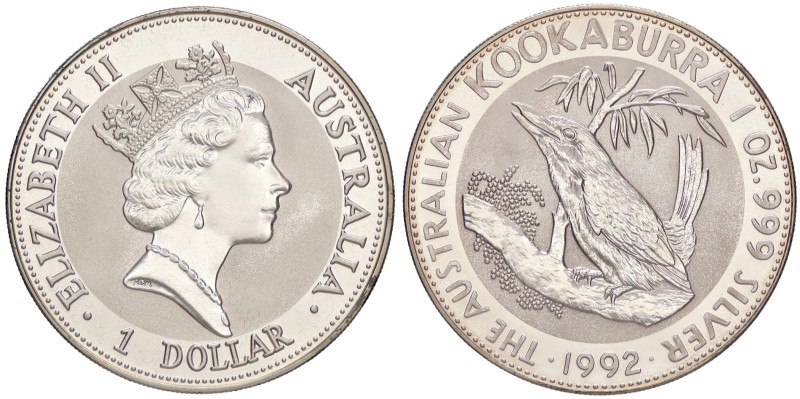 ESTERE - AUSTRALIA - Elisabetta II (1952-2022) - Dollaro 1992 - Kookaburra Kr. 1...