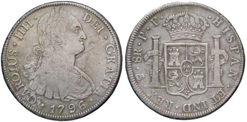 ESTERE - BOLIVIA - Carlo IV (1788-1808) - 8 Reales 1796 PP Kr. 73 AG

Status: ...