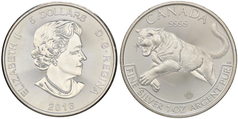 ESTERE - CANADA - Elisabetta II (1952-2022) - 5 Dollari 2016 AG

Status: FDC