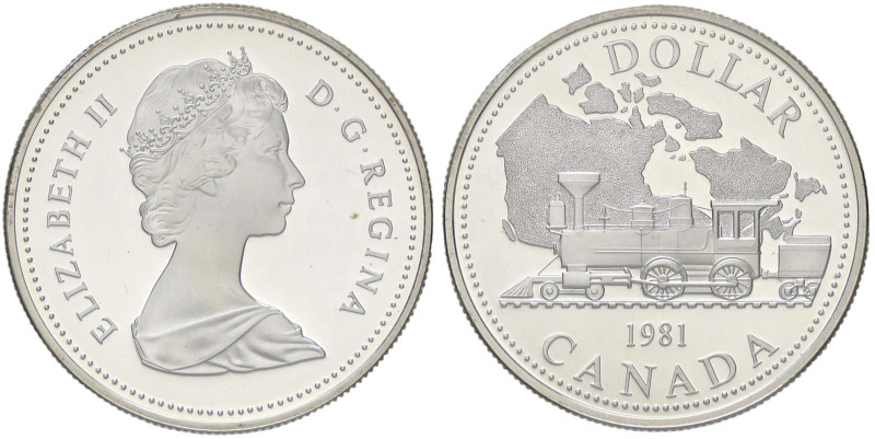 ESTERE - CANADA - Elisabetta II (1952-2022) - Dollaro 1981 - Ferrovia Kr. 130 AG...