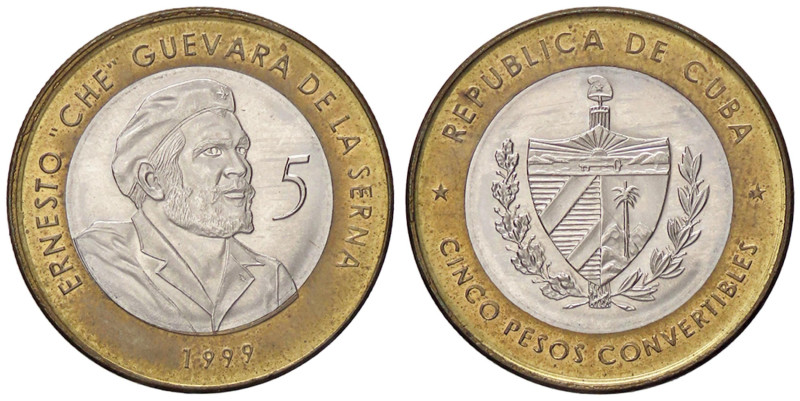 ESTERE - CUBA - Repubblica - 5 Pesos 1999 Kr. 730 Bimetalliche

Status: FDC