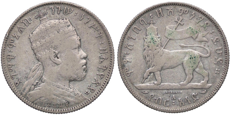 ESTERE - ETIOPIA - Menelik II (1889-1913) - Mezzo Birr 1889 Kr. 4 AG

Status: ...