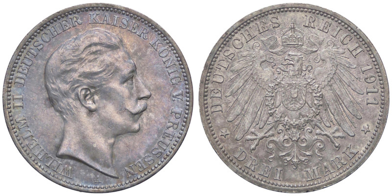 ESTERE - GERMANIA - PRUSSIA - Guglielmo II (1888-1918) - 3 Marchi 1911 A Kr. 527...