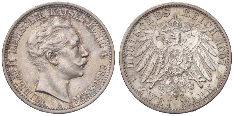 ESTERE - GERMANIA - PRUSSIA - Guglielmo II (1888-1918) - 2 Marchi 1907 A Kr. 522...