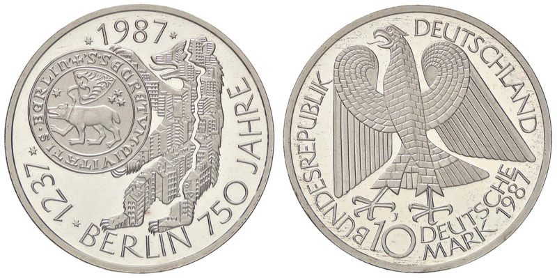 ESTERE - GERMANIA - Repubblica Federale (1949) - 10 Marchi 1987 J - Berlino Kr. ...