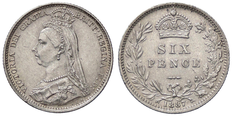 ESTERE - GRAN BRETAGNA - Vittoria (1837-1901) - 6 Pence 1887 Kr. 760; Spink 3929...