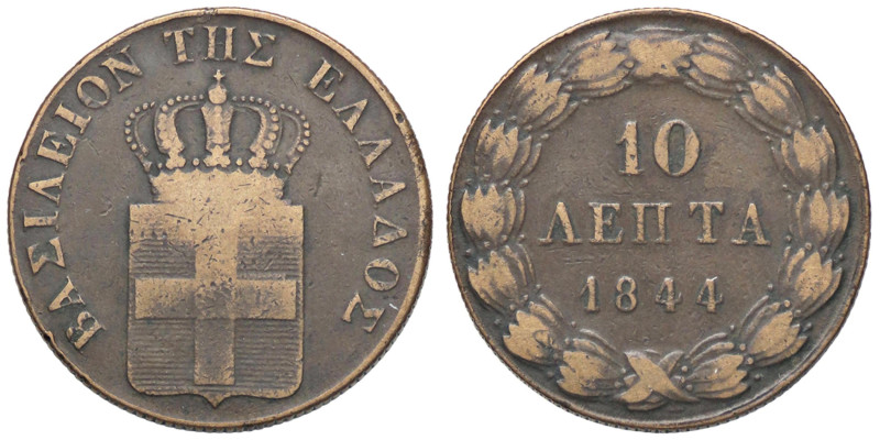 ESTERE - GRECIA - Otto (1832-1862) - 10 Lepta 1844 Kr. 25 CU

Status: qBB