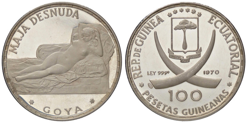 ESTERE - GUINEA EQUATORIALE - Repubblica - 100 Pesetas 1970 - Maja Desnuda Kr. 1...