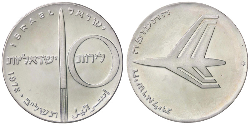 ESTERE - ISRAELE - Repubblica (1948) - 10 Lirot 1972 Kr. 62 AG Colpetto

Statu...