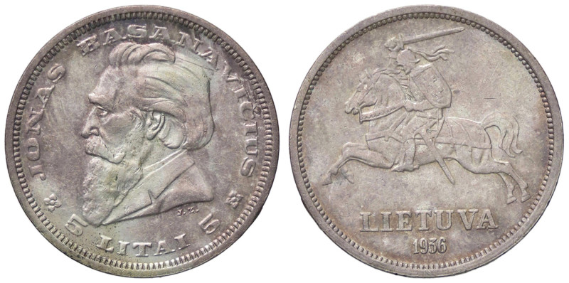 ESTERE - LITUANIA - Repubblica - 5 Litai 1936 Kr. 82 AG

Status: qSPL/SPL