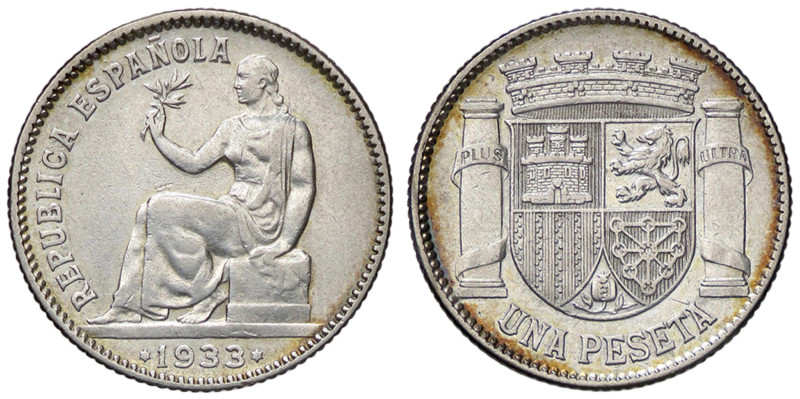 ESTERE - SPAGNA - Seconda repubblica spagnola (1931-1939) - Peseta 1933 AG

St...