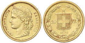 ESTERE - SVIZZERA - Confederazione - 20 Franchi 1883 Kr. 31.1 (AU g. 6,44)

Status: qSPL