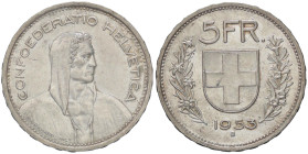 ESTERE - SVIZZERA - Confederazione - 5 Franchi 1953 Kr. 40 AG

Status: SPL