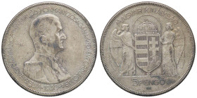 ESTERE - UNGHERIA - Ammiraglio Horthy (reggenza) (1926-1945) - 5 Pengo 1930 Kr. 512.1 AG

Status: qBB/BB