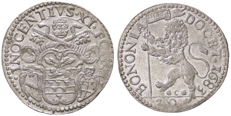 ZECCHE ITALIANE - BOLOGNA - Innocenzo XI (1676-1689) - Lira 1683 Munt. 228a RRR ...