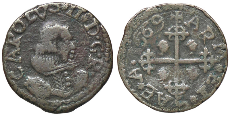 ZECCHE ITALIANE - CAGLIARI - Carlo II (1665-1700) - Cagliarese 1669 CNI 18; MIR ...