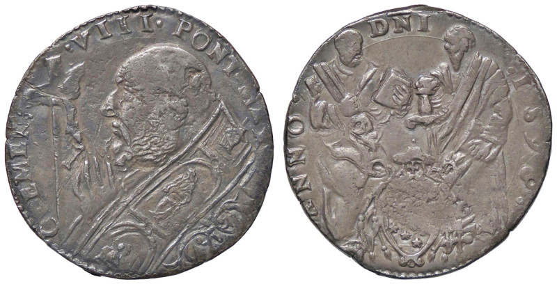 ZECCHE ITALIANE - FERRARA - Clemente VIII (1592-1605) - Testone 1598 CNI 1; Munt...