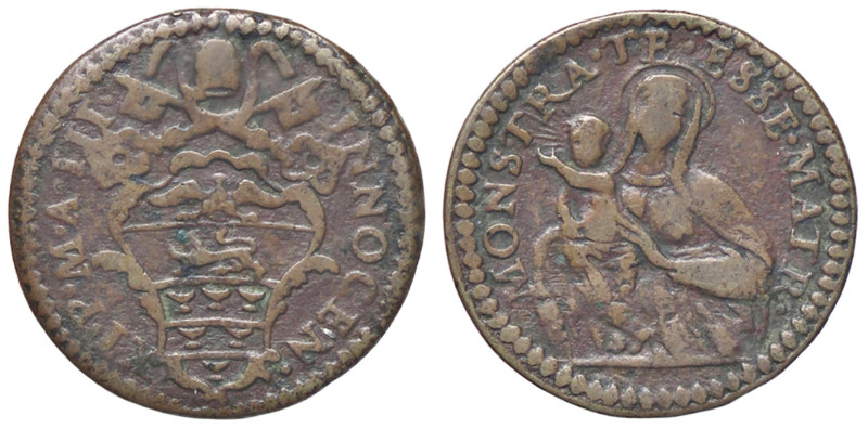 ZECCHE ITALIANE - GUBBIO - Innocenzo XI (1676-1689) - Quattrino A. III CNI 22; M...