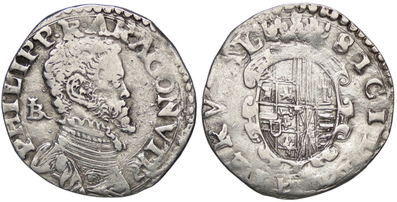 ZECCHE ITALIANE - NAPOLI - Filippo II (1554-1598) - Tarì P.R. 24; MIR 175 (AG g....