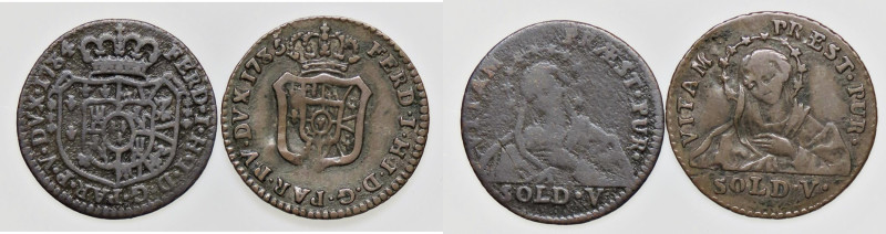 ZECCHE ITALIANE - PARMA - Ferdinando di Borbone (1765-1802) - 5 Soldi 1784 e 178...