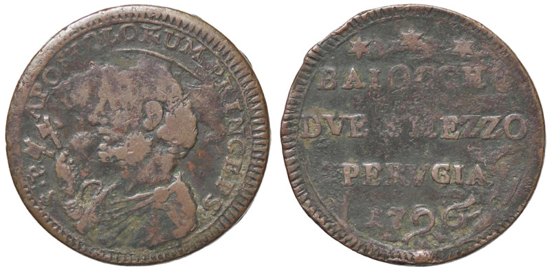 ZECCHE ITALIANE - PERUGIA - Pio VI (1775-1799) - Sampietrino 1796 CNI 10; Munt. ...