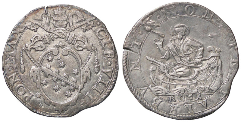 ZECCHE ITALIANE - ROMA - Clemente VIII (1592-1605) - Testone CNI 220; Munt. 29 R...