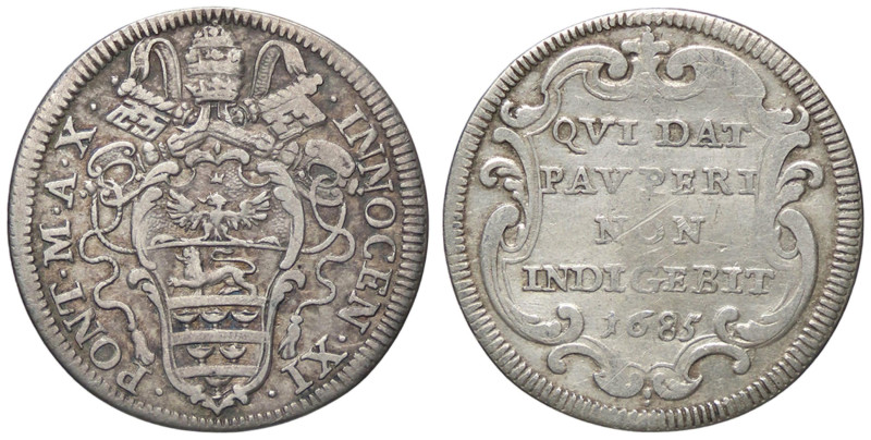 ZECCHE ITALIANE - ROMA - Innocenzo XI (1676-1689) - Giulio 1685 A. X CNI 129; Mu...