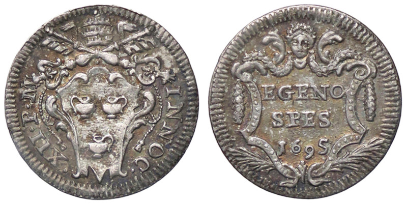 ZECCHE ITALIANE - ROMA - Innocenzo XII (1691-1700) - Grosso 1695 CNI 67; Munt. 7...