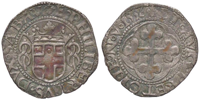 SAVOIA - Emanuele Filiberto (1553-1580) - Grosso 1556 Aosta MIR 529c NC (MI g. 1...