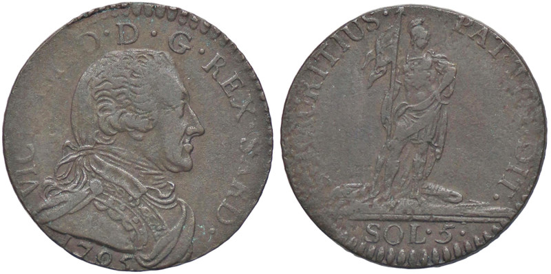 SAVOIA - Vittorio Amedeo III (1773-1796) - 5 Soldi 1795 Mont. 390 CU

Status: ...