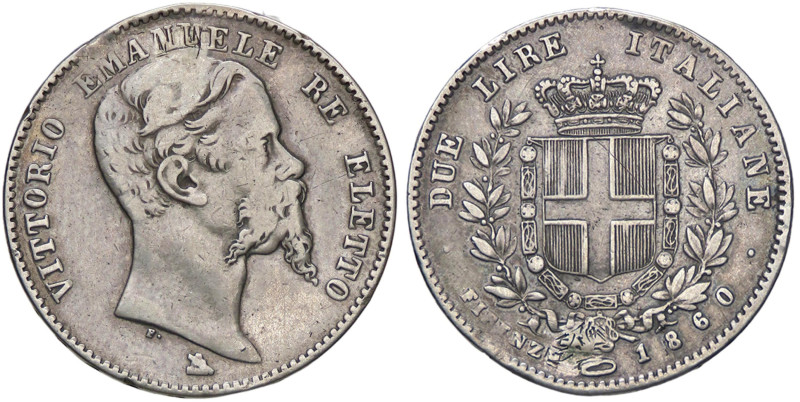 SAVOIA - Vittorio Emanuele II Re eletto (1859-1861) - 2 Lire 1860 F Pag. 436; Mo...