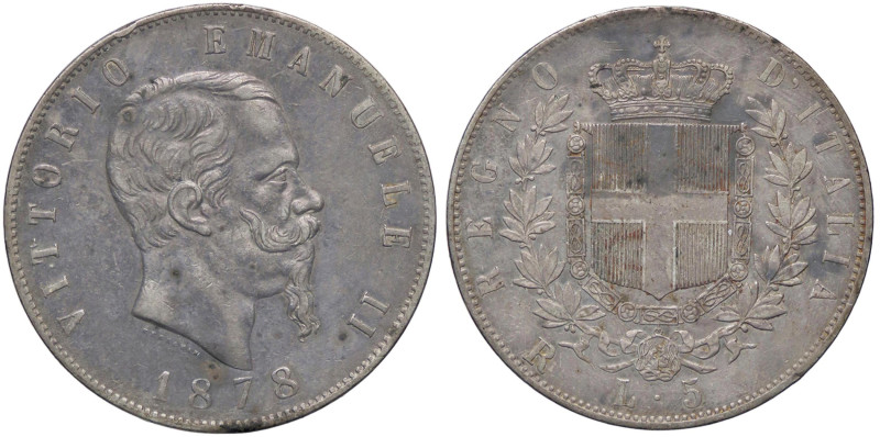 SAVOIA - Vittorio Emanuele II Re d'Italia (1861-1878) - 5 Lire 1878 R Pag. 503; ...