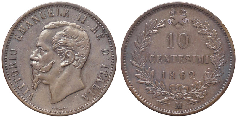 SAVOIA - Vittorio Emanuele II Re d'Italia (1861-1878) - 10 Centesimi 1862 M Pag....