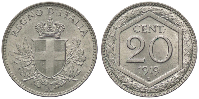 SAVOIA - Vittorio Emanuele III (1900-1943) - 20 Centesimi Esagono 1919 Pag. 851;...