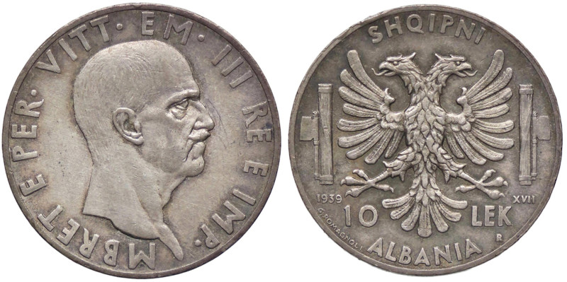 SAVOIA - Albania - 10 Lek 1939 XVII Pag. 991; Mont. 483 R AG Colpetto - Bella pa...