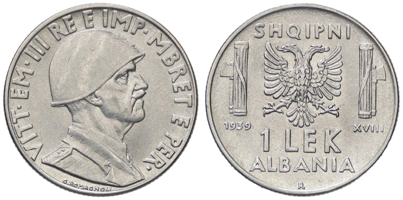 SAVOIA - Albania - Lek 1939 XVIII Pag. manca; Mont. 492 AC Antimagnetica

Stat...