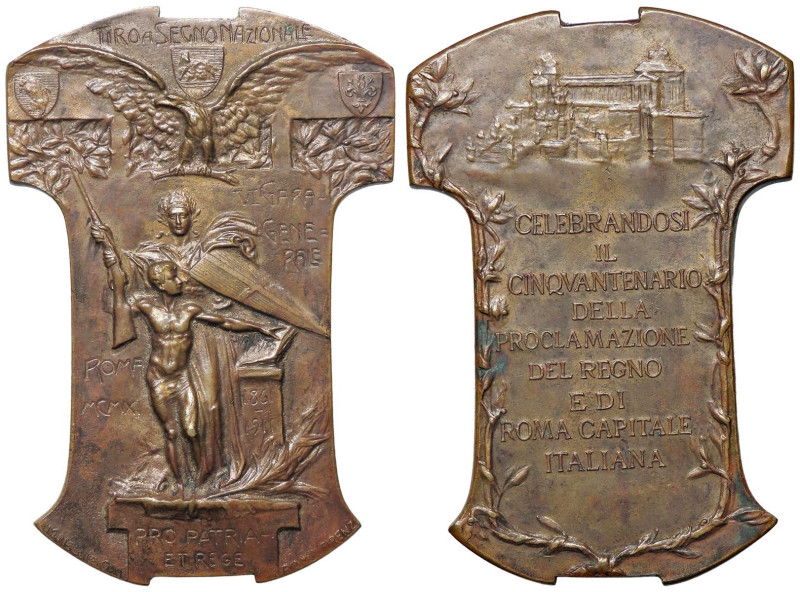 MEDAGLIE - CITTA' - Roma - Placchetta 1911 - Tiro Nazionale AE mm 50x77

Statu...